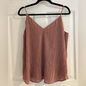 EXPRESS Plisse Tank in Blush, Size M, Brand New with Tag
